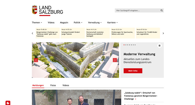 Salzburg.gv.at Webplattform Screenshot