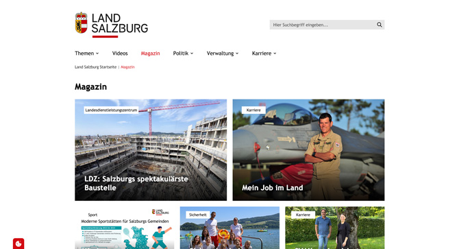 Salzburg.gv.at Webplattform Screenshot