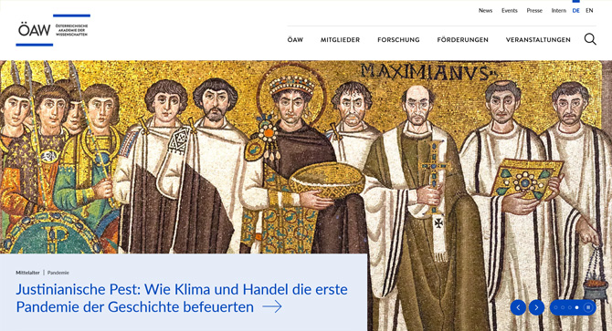 ÖAW Österreichische Akademie der Wissenschaften Webseite