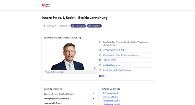Stadt Wien Digital Services Screenshot
